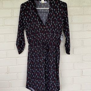 NWT Love Fast Live Hard Anchor Dress Black M